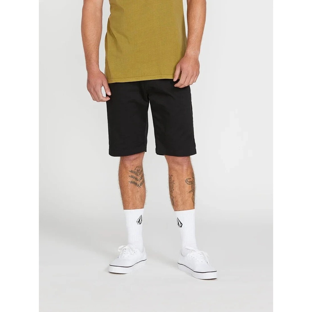 Volcom Men's Vmonty Shorts Chino‎ Casual Twill Black Skate Surf Grunge 40 2XL